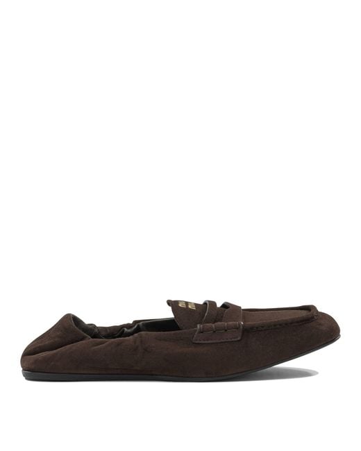 Miu Miu White Ruches Loafers