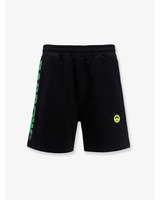 Barrow Black Cotton Bermuda Shorts for men