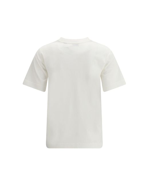 Burberry White Cotton Logo T-Shirt