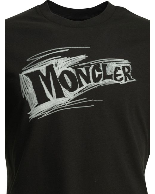 Moncler Black Crewneck T-Shirt for men