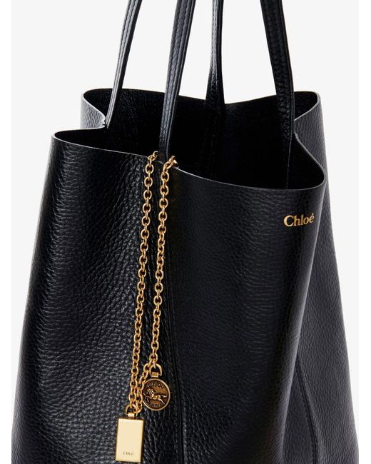 Chloé Black Spin Leather Shoulder Bag