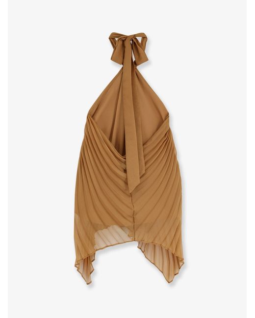 Max Mara Brown Mxevalzer Pleated Top