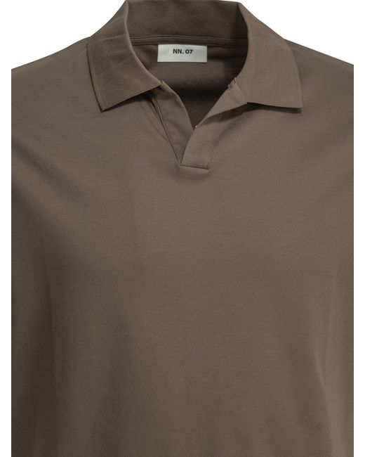 NN07 Brown "Paul" Buttonless Polo Shirt for men