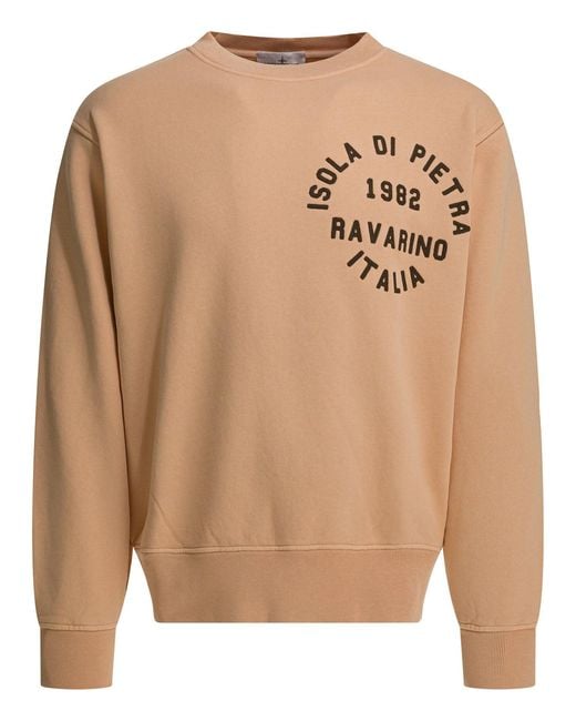 Stone Island Natural Cotton Crewneck Sweater for men