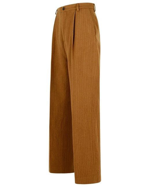 Dries Van Noten Brown 'Penrud' Straight Wool Pants for men