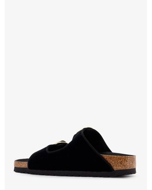 Birkenstock Black Arizona Big Buckle Velvet Sandals