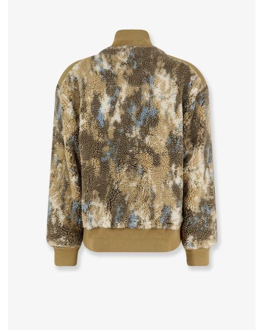 Oamc Peacemaker Green Fleece Synthetic Fur Bomber for men