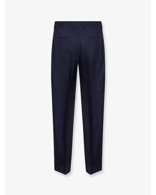 Fendi Blue Virgin Wool Trousers for men