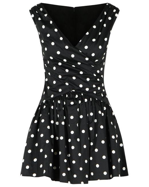 Self-Portrait Black Self Portrait 'Polka Dot' Cotton Dress