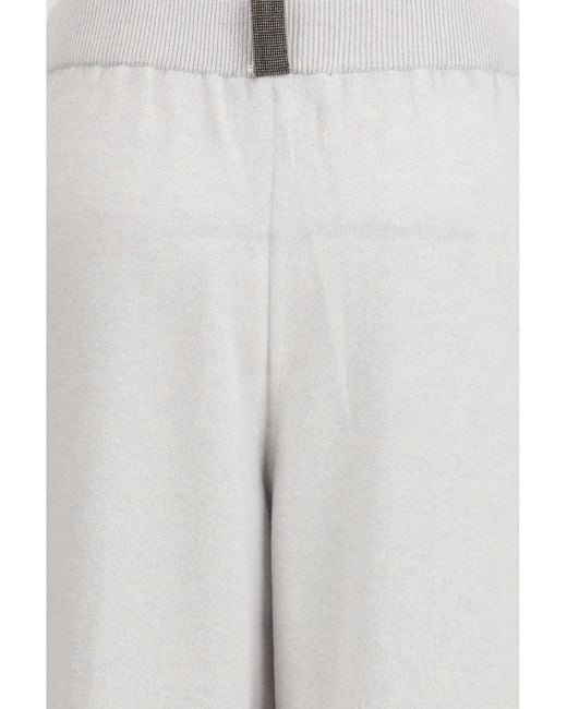 Fabiana Filippi White Trousers With Jewel Detail