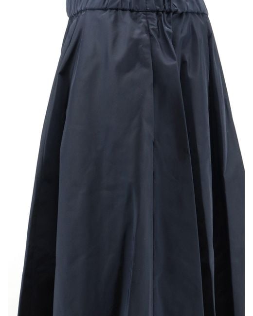 Aspesi Blue Taffeta Long Skirt