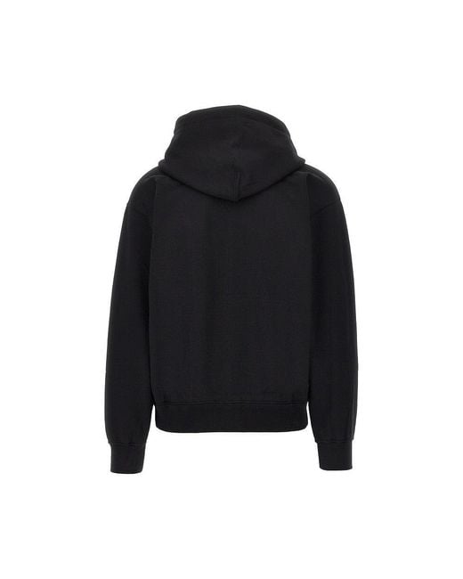 Dolce & Gabbana Black Cotton Sweatshirt With Log Plate for men