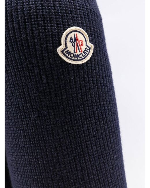 Moncler Blue Down Jacket With Virgin Wool Inserts for men
