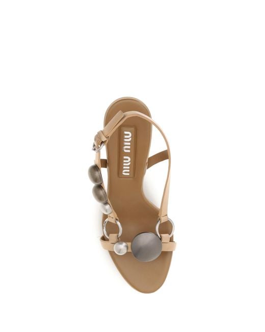 Miu Miu White Leather Sandals
