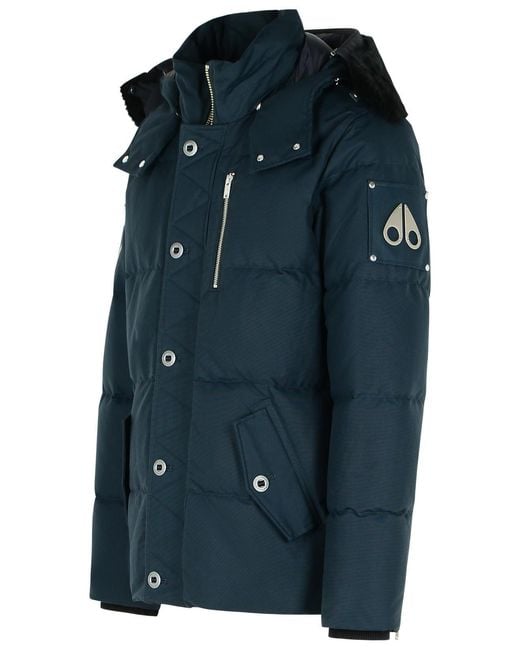 Moose Knuckles Blue Original 3Q Cotton Blend Down Jacket for men