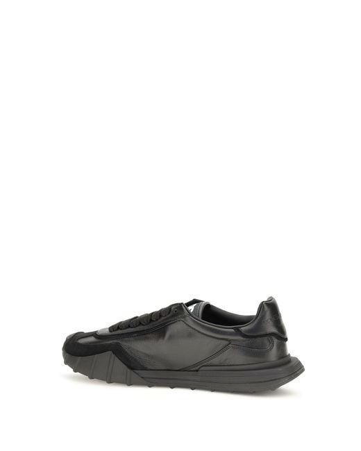 Dolce & Gabbana Black Dolce & Gabbana Athletic Fabric And Leather Sneakers for men