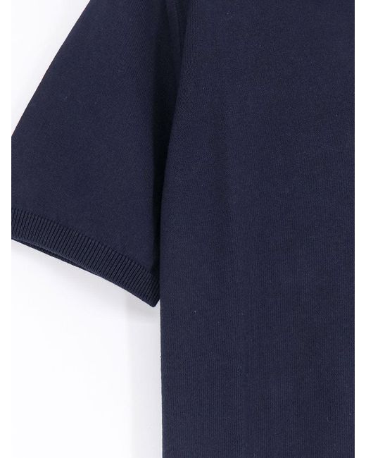 Alpha Studio Blue Cotton Polo for men