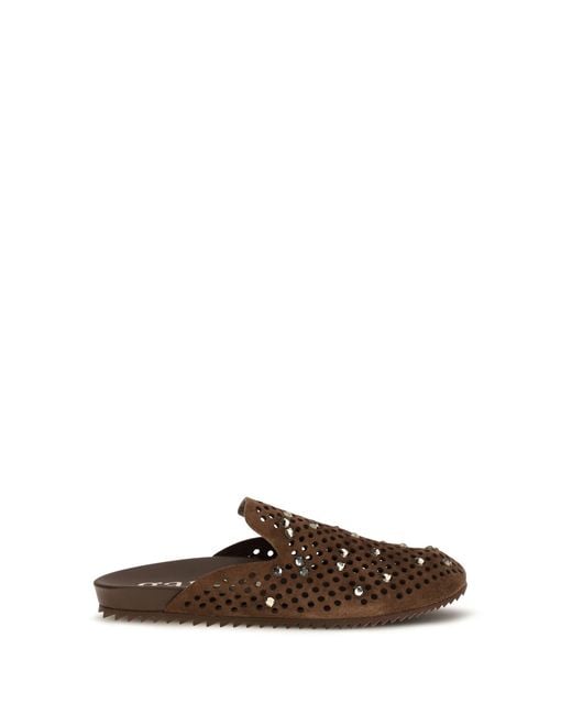 Pedro Garcia Brown Braidy Mules Chestnut Castoro-Greige