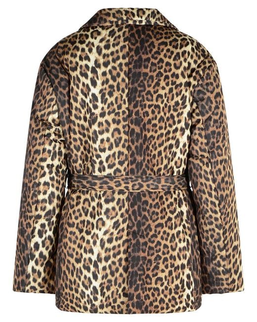 P.A.R.O.S.H. Brown 'Pupil' Leopard Print Polyester Jacket