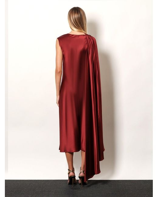 Max Mara Red Edolo Silk Dress