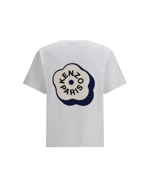 KENZO White Boke Flower 2.0 Embroidered Cotton T-Shirt for men