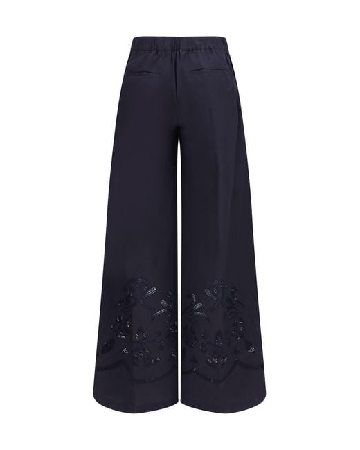 Forte_forte Blue Forte_Forte Embroidered Cotton Pants