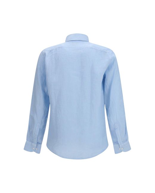 Brooksfield Blue Linen Shirt 753 for men