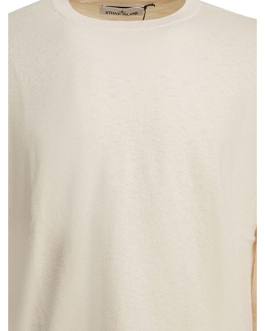 Stone Island Natural Compass Patch Crewneck Sweatshirt for men
