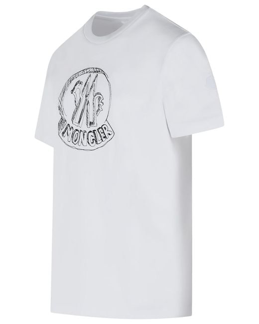 Moncler White Cotton T-Shirt for men