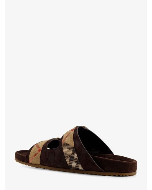 Burberry Brown Urchin Suede And Synthetic Fabric Sandals
