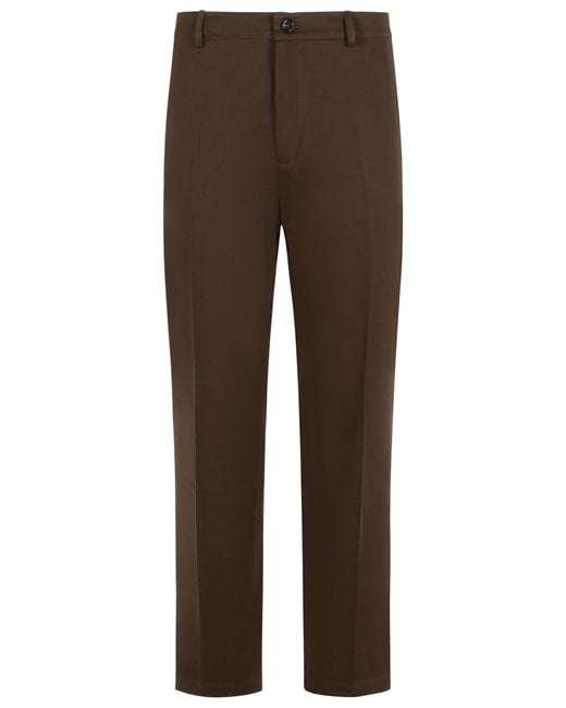 Burberry Brown Cotton Trousers for men