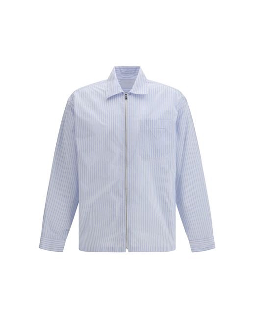 Prada Blue Striped Re-Nylon Shirt for men
