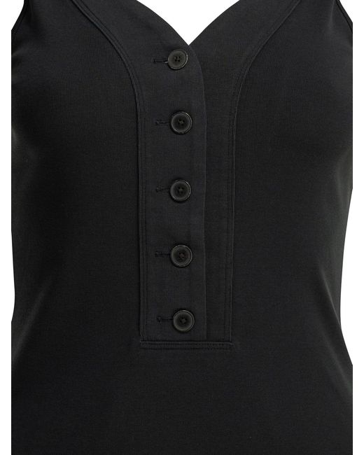 Auralee Black Organic Cotton Tank Top Dark