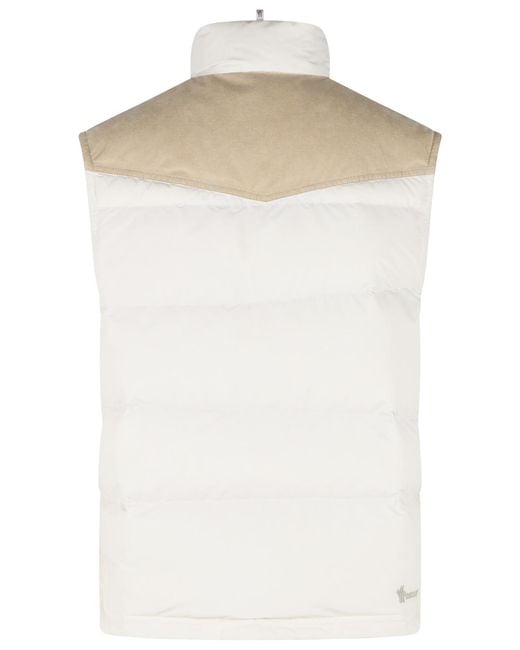 Moncler White 'Scais' Polyester Feather Padded Vest for men