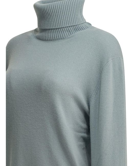 Semler Blue Cashmere Turtleneck Sweater Light
