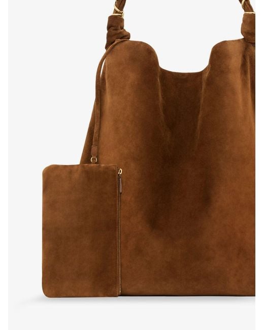 Saint Laurent Brown Amalia Suede Shoulder Bag