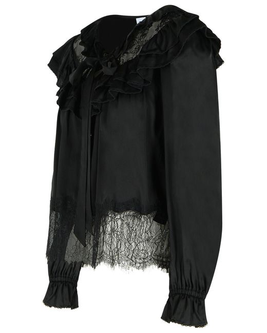 Self-Portrait Black Self Portrait Viscose Blouse