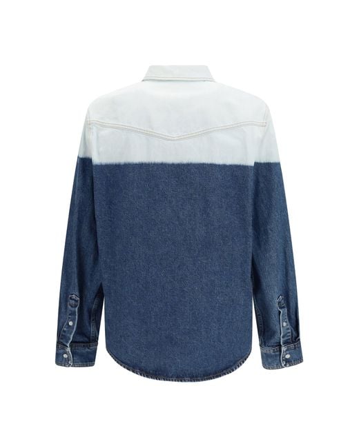 Marni Blue Dip-Dye Denim Shirt for men