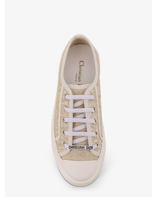 Dior White Canvas Walk'N' Sneakers With Oblique Motif