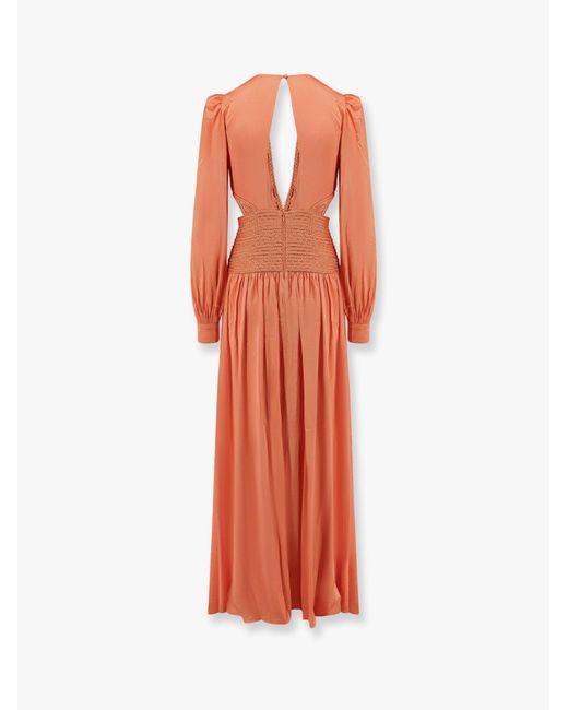 PATBO White Satin Sunset Long Dress With Cut-Out Details
