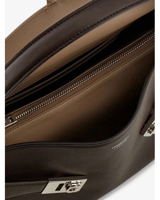 Ferragamo Black Hug Soft Two-Tone Shoulder Bag