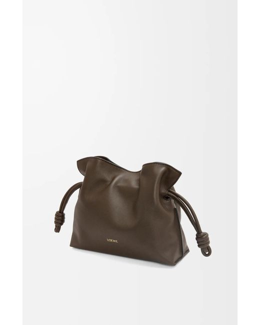 Loewe Brown Flamenco Small Clutch With Chain Chocolate