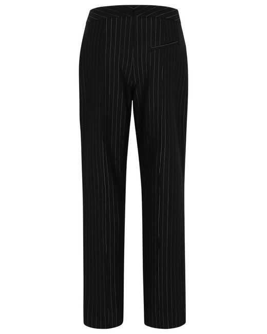 Ganni Black Viscose Blend Trousers