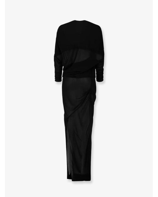 Entire studios Black Transparent Fabric Robe Dress