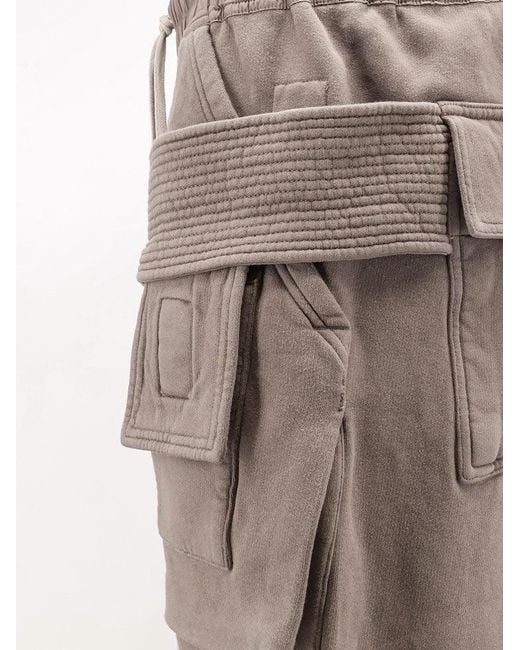 Rick Owens Gray Cotton Cargo Trousers for men