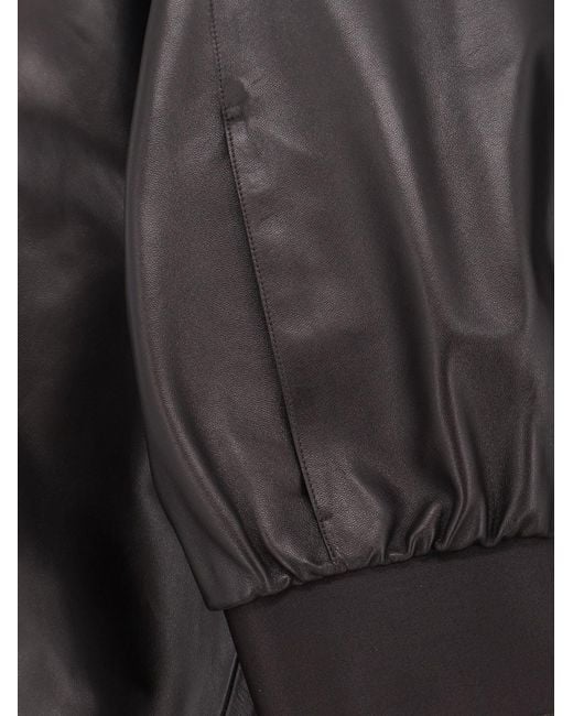 Gucci Black Soft Nappa Leather Bomber Jacket