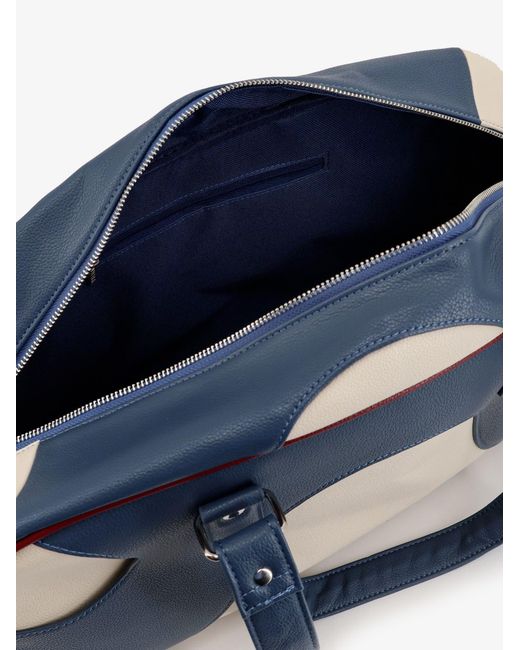 Walk In Paris Blue Leather Crossbody Bag