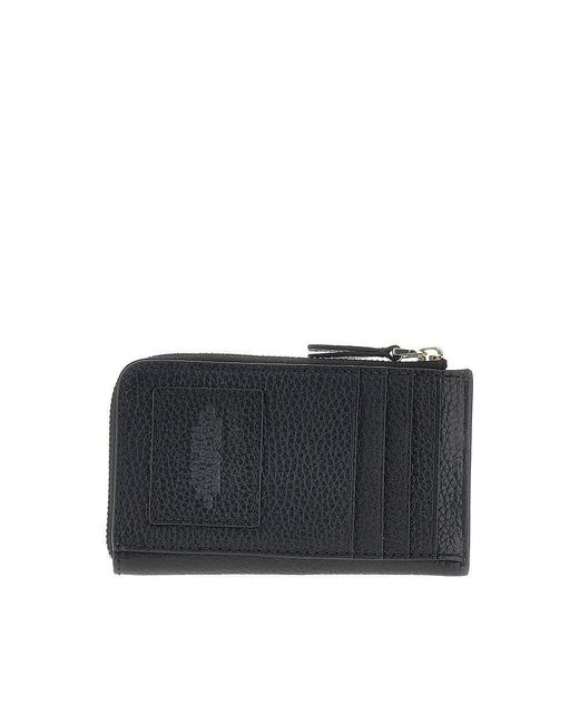 Marc Jacobs Black Grained Leather Zip Wallet