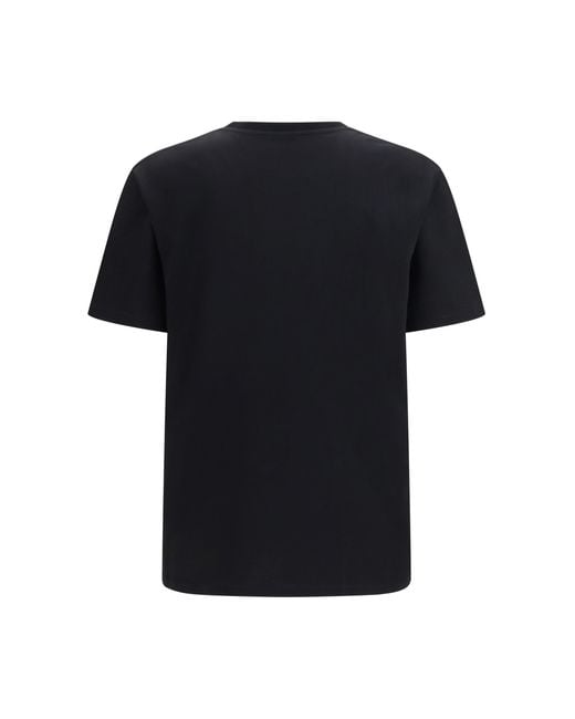 Loewe Black Cotton T-Shirt With Embroidered Logo for men