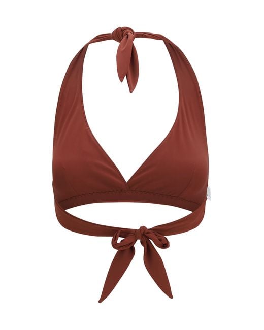 Brunello Cucinelli Brown Triangle Bikini Top